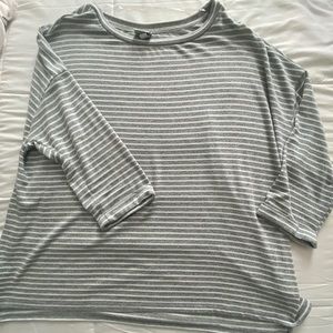 Ava & Viv Striped Oversized Top